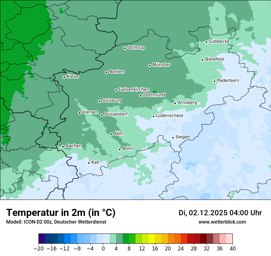 Modellkarten Temperatur