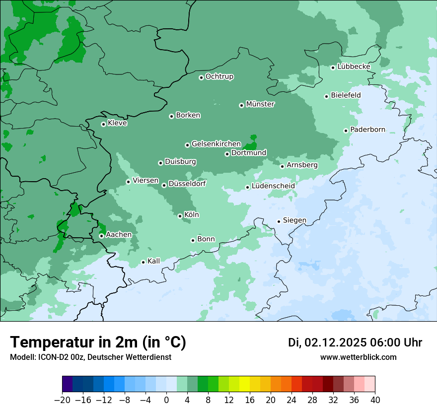 Modellkarten Temperatur