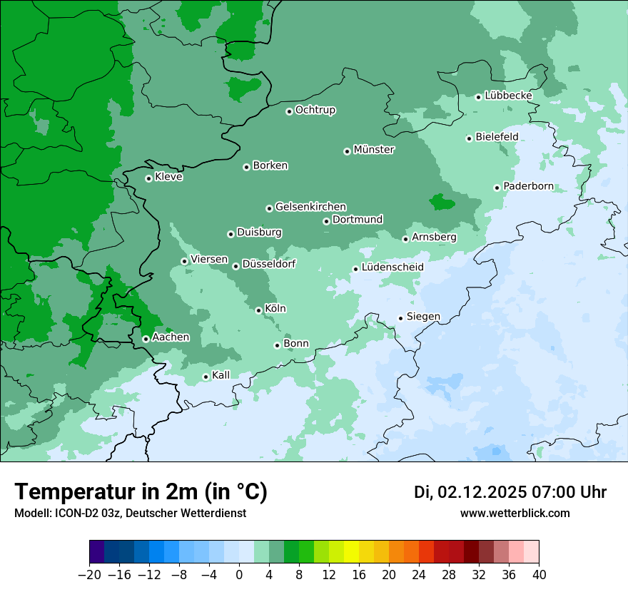 Modellkarten Temperatur