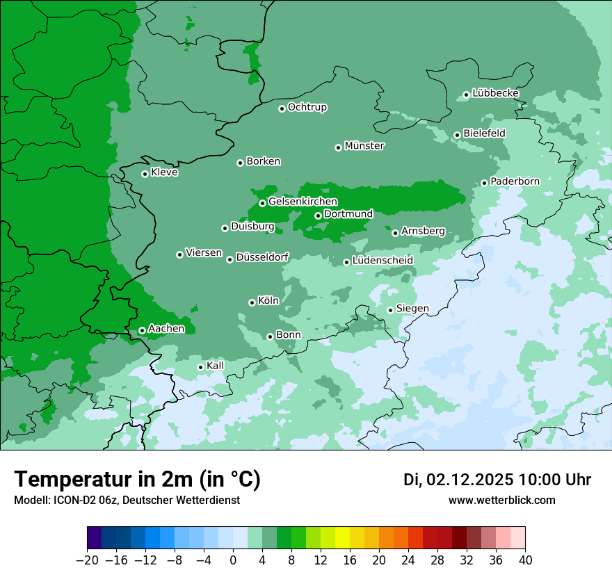 Modellkarten Temperatur