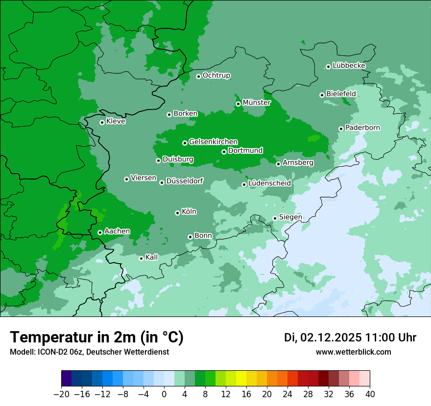 Modellkarten Temperatur