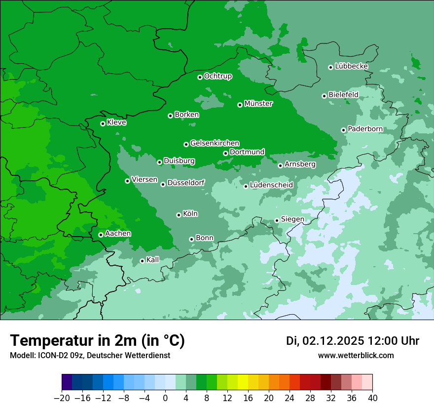 Modellkarten Temperatur