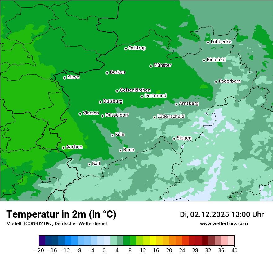 Modellkarten Temperatur