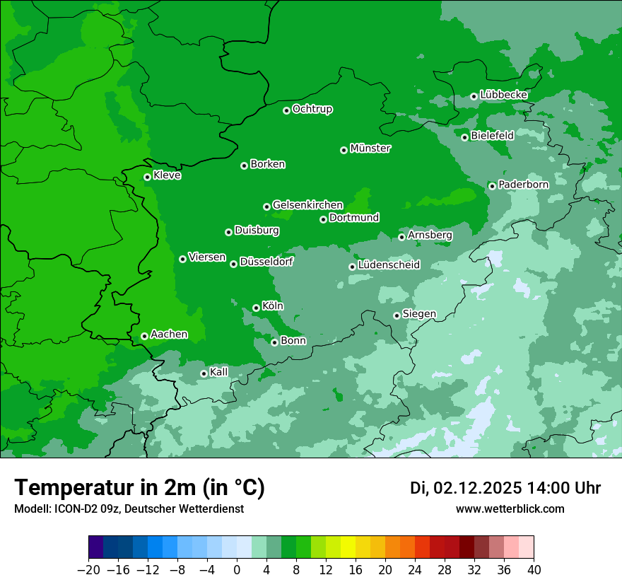 Modellkarten Temperatur