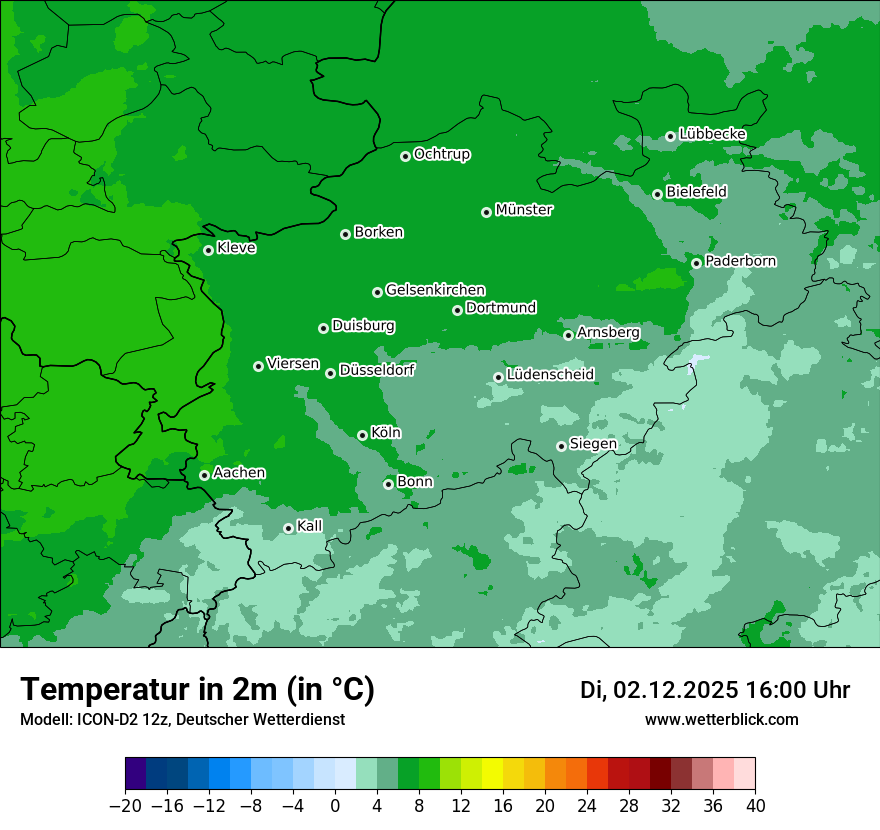 Modellkarten Temperatur