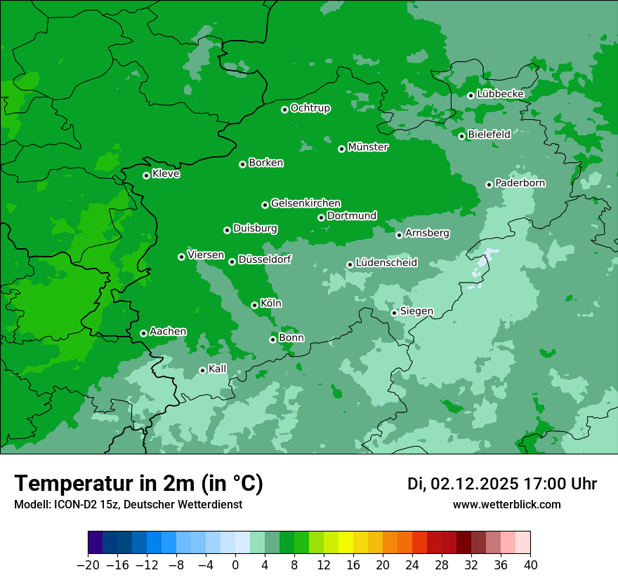 Modellkarten Temperatur