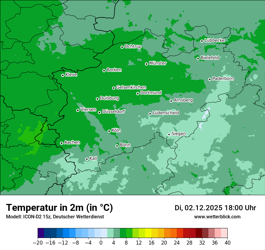 Modellkarten Temperatur