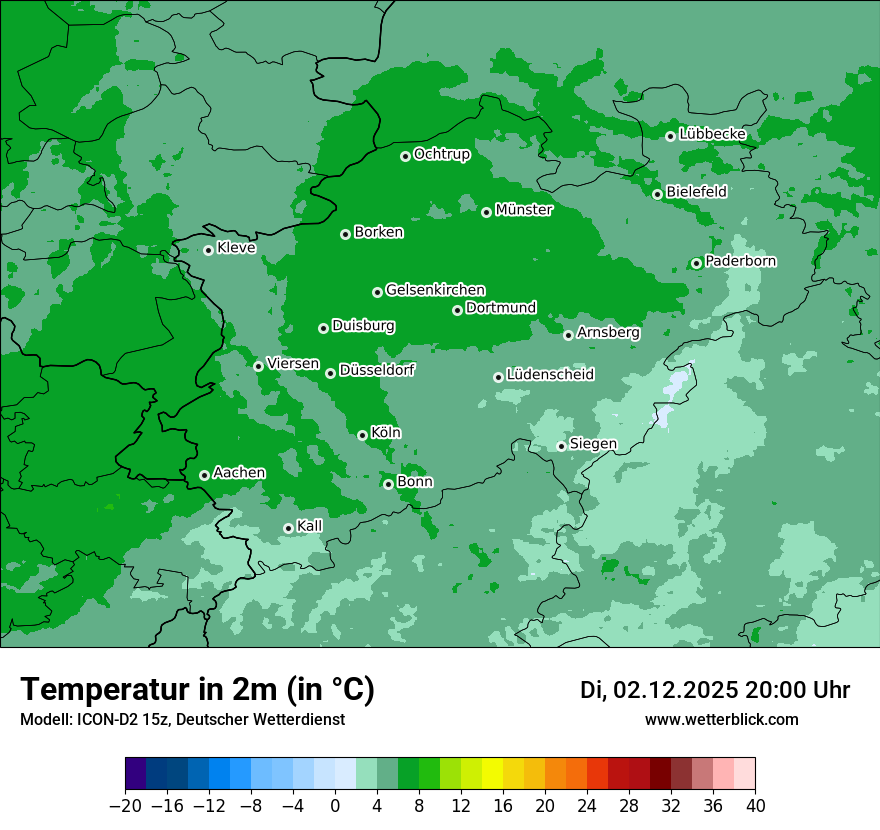 Modellkarten Temperatur