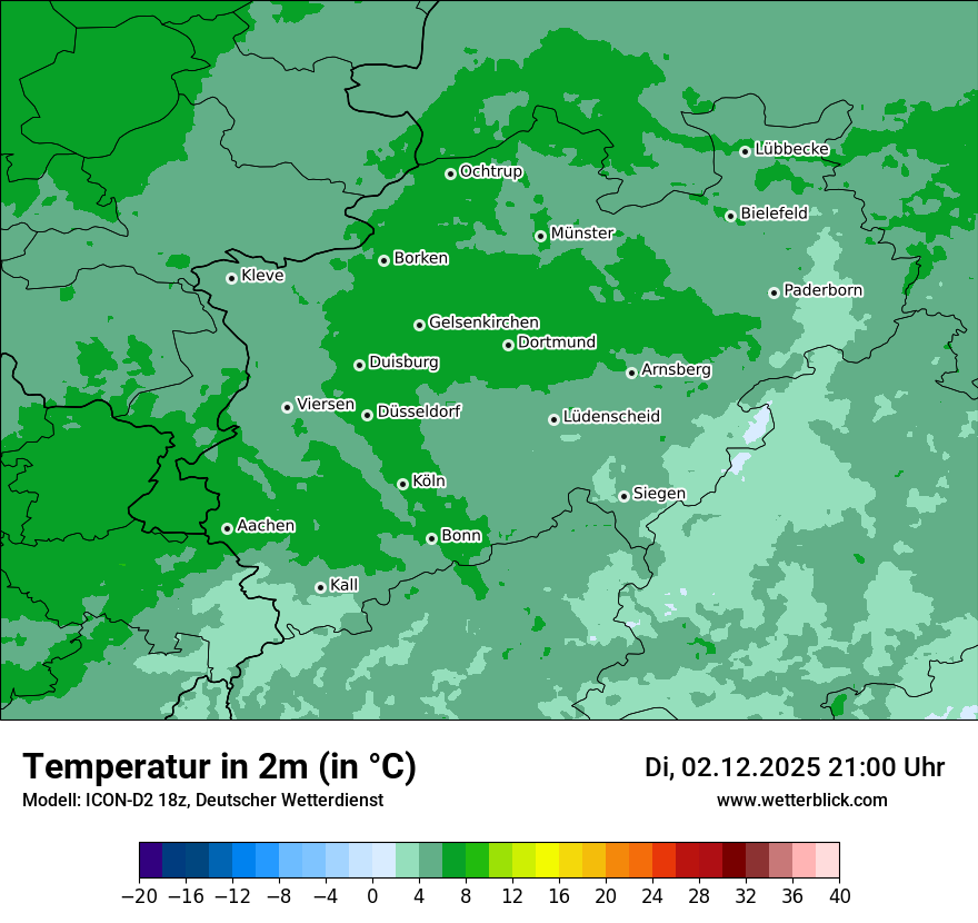 Modellkarten Temperatur