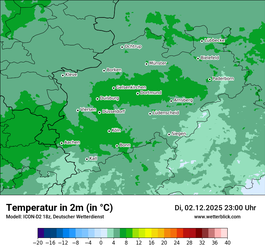 Modellkarten Temperatur
