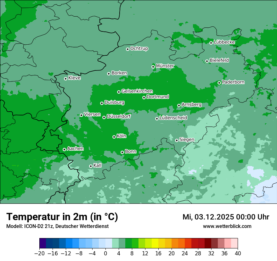 Modellkarten Temperatur