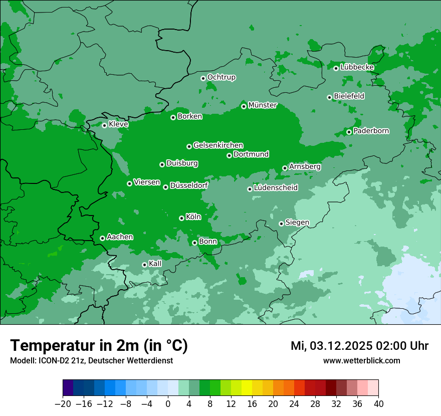 Modellkarten Temperatur