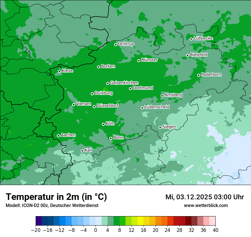 Modellkarten Temperatur
