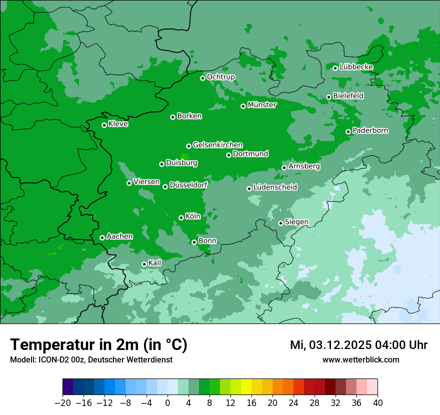Modellkarten Temperatur