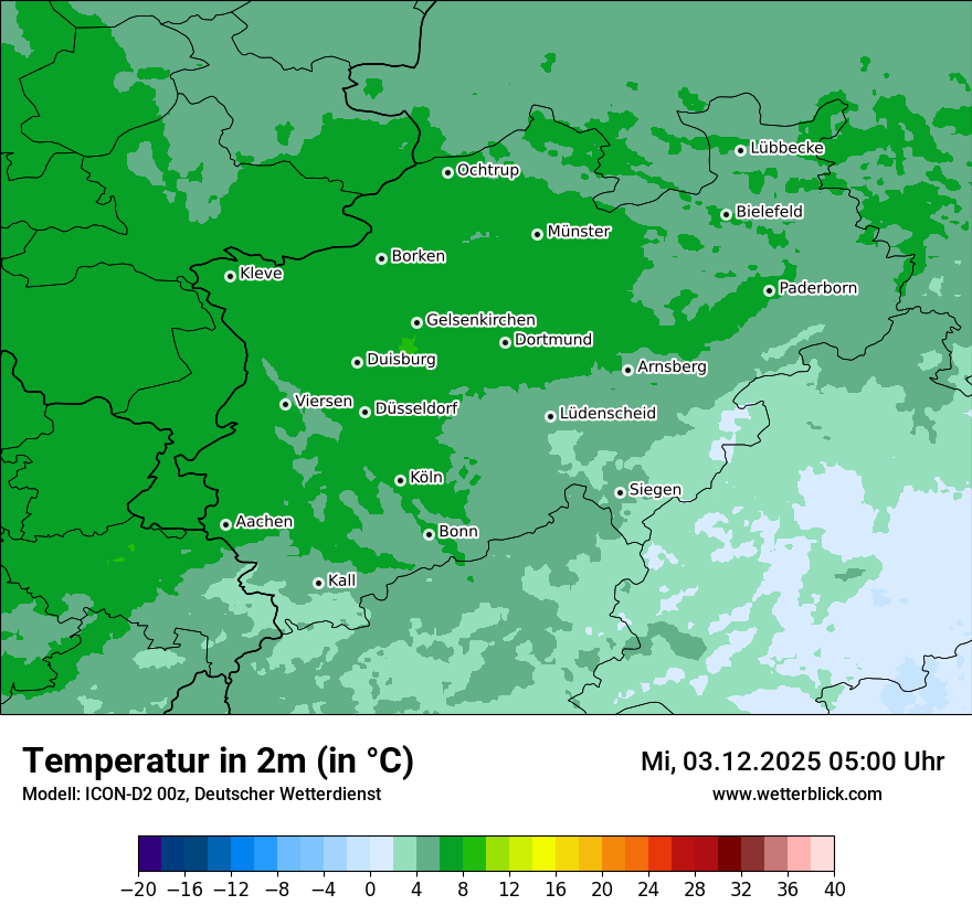 Modellkarten Temperatur
