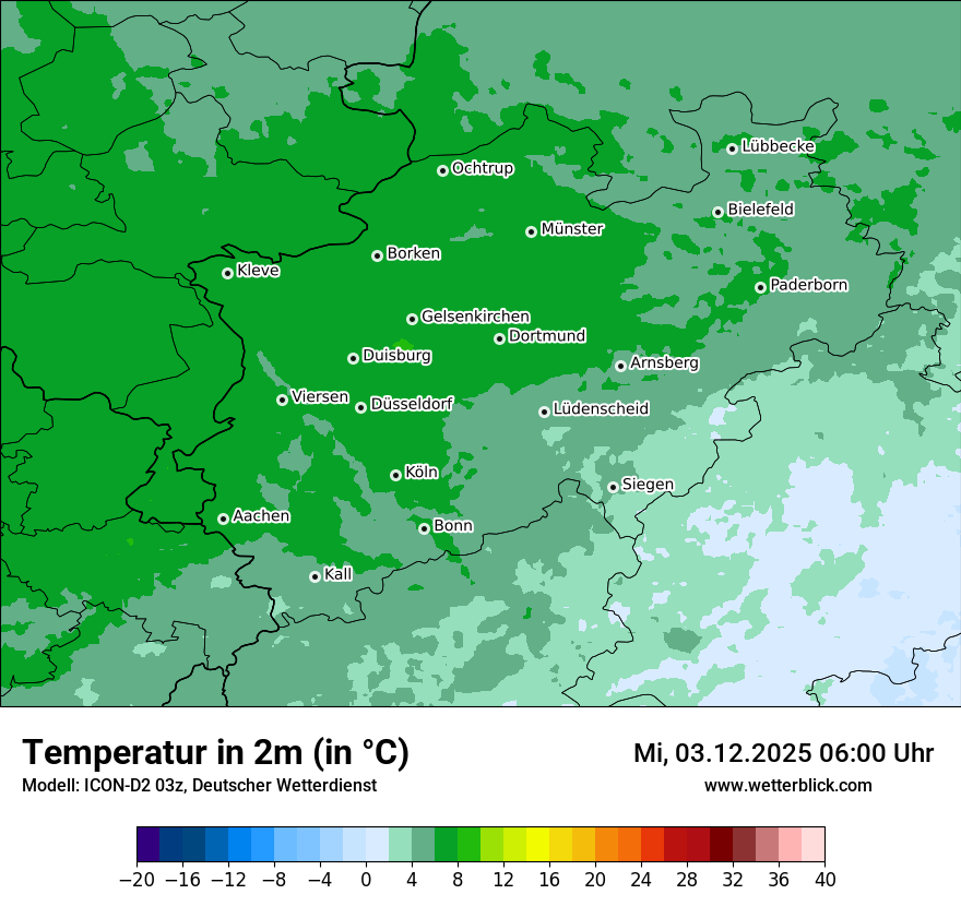 Modellkarten Temperatur