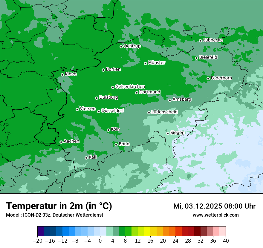 Modellkarten Temperatur