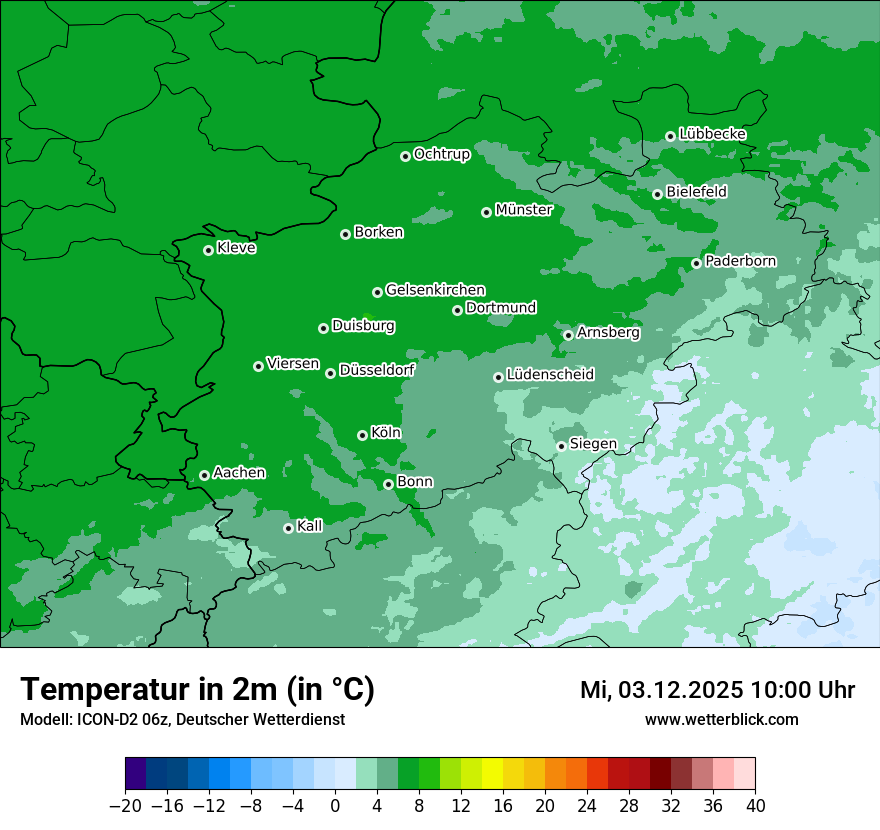 Modellkarten Temperatur