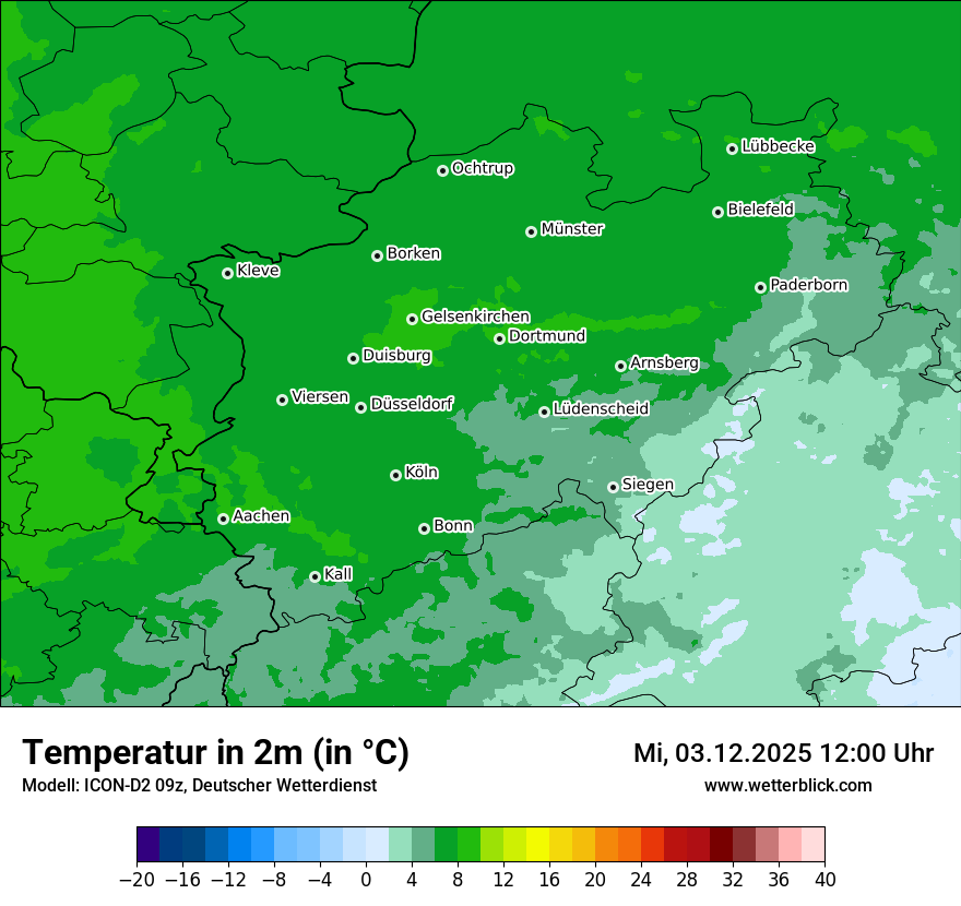 Modellkarten Temperatur