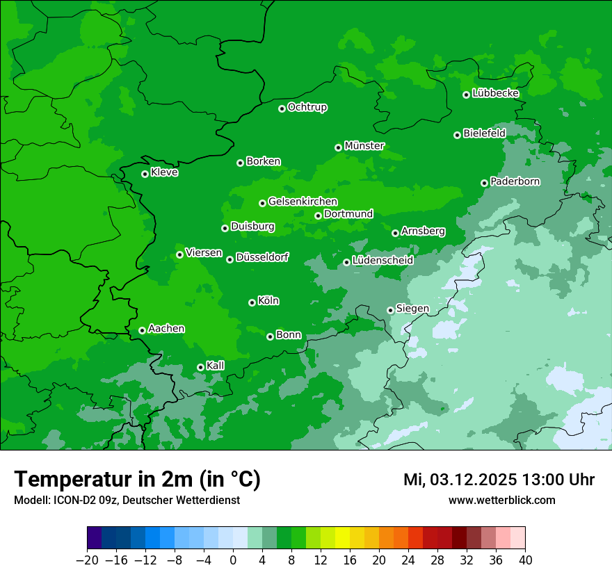 Modellkarten Temperatur