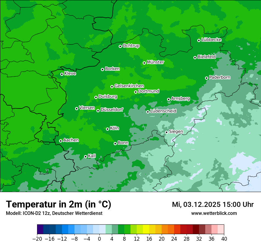Modellkarten Temperatur