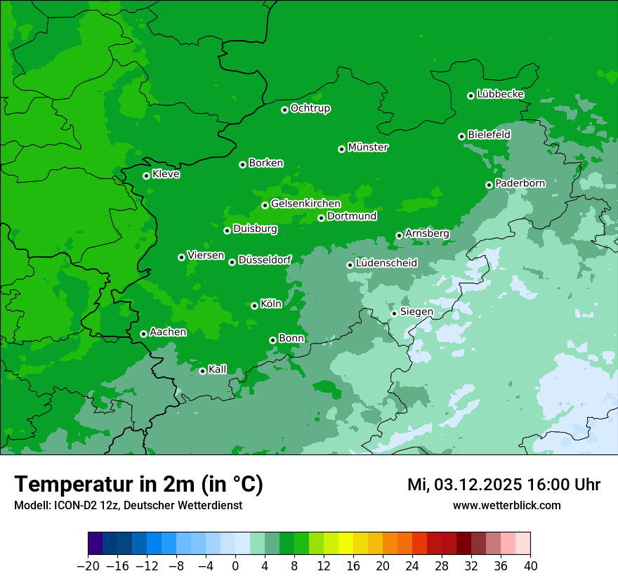 Modellkarten Temperatur