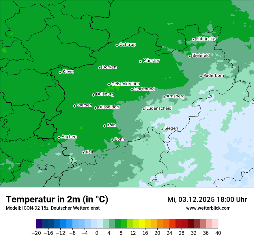 Modellkarten Temperatur