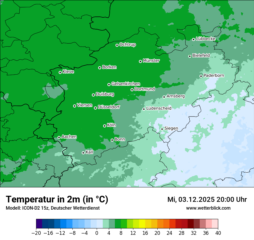 Modellkarten Temperatur
