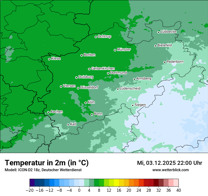 Modellkarten Temperatur