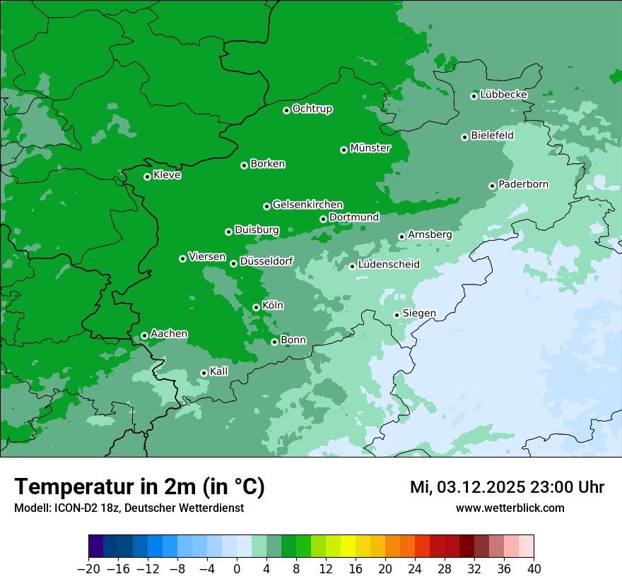 Modellkarten Temperatur