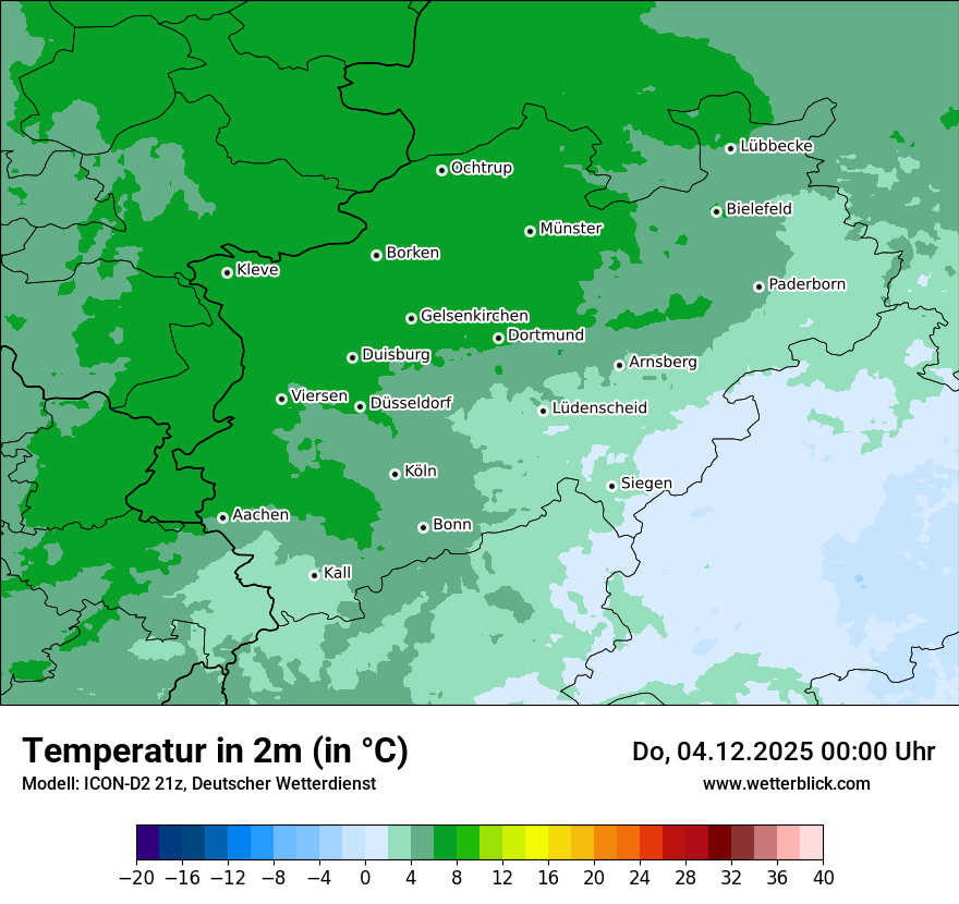 Modellkarten Temperatur