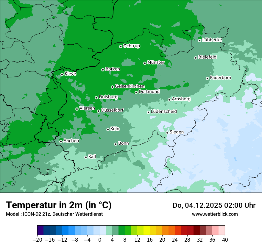 Modellkarten Temperatur