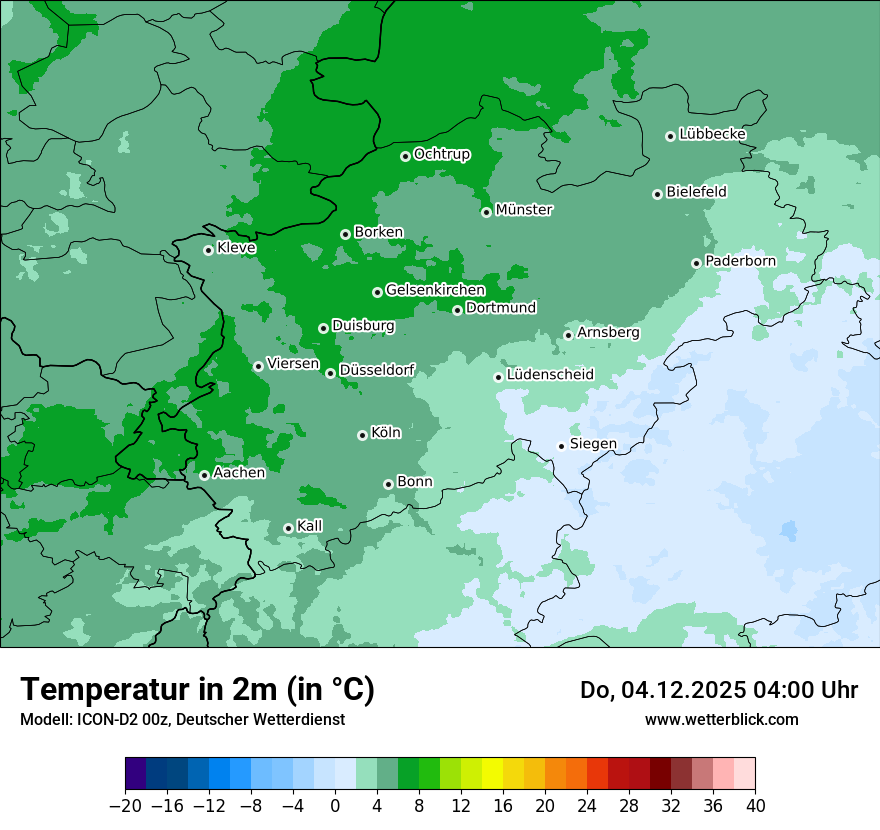 Modellkarten Temperatur
