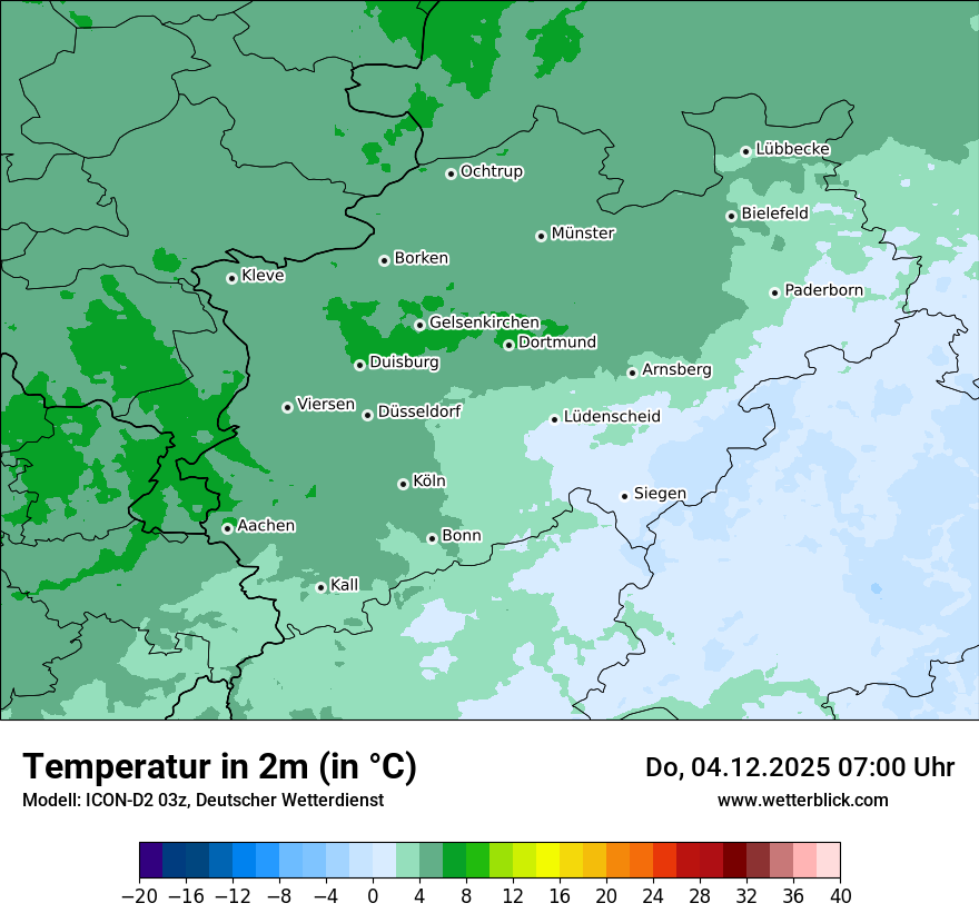 Modellkarten Temperatur