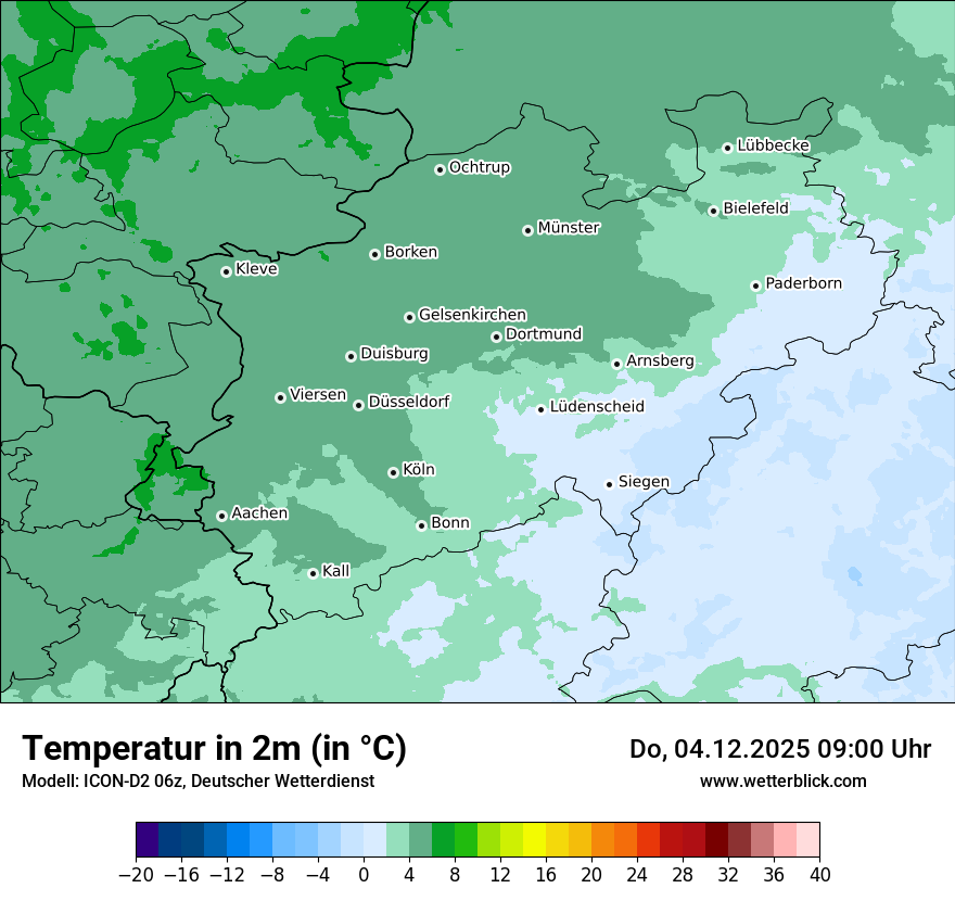Modellkarten Temperatur