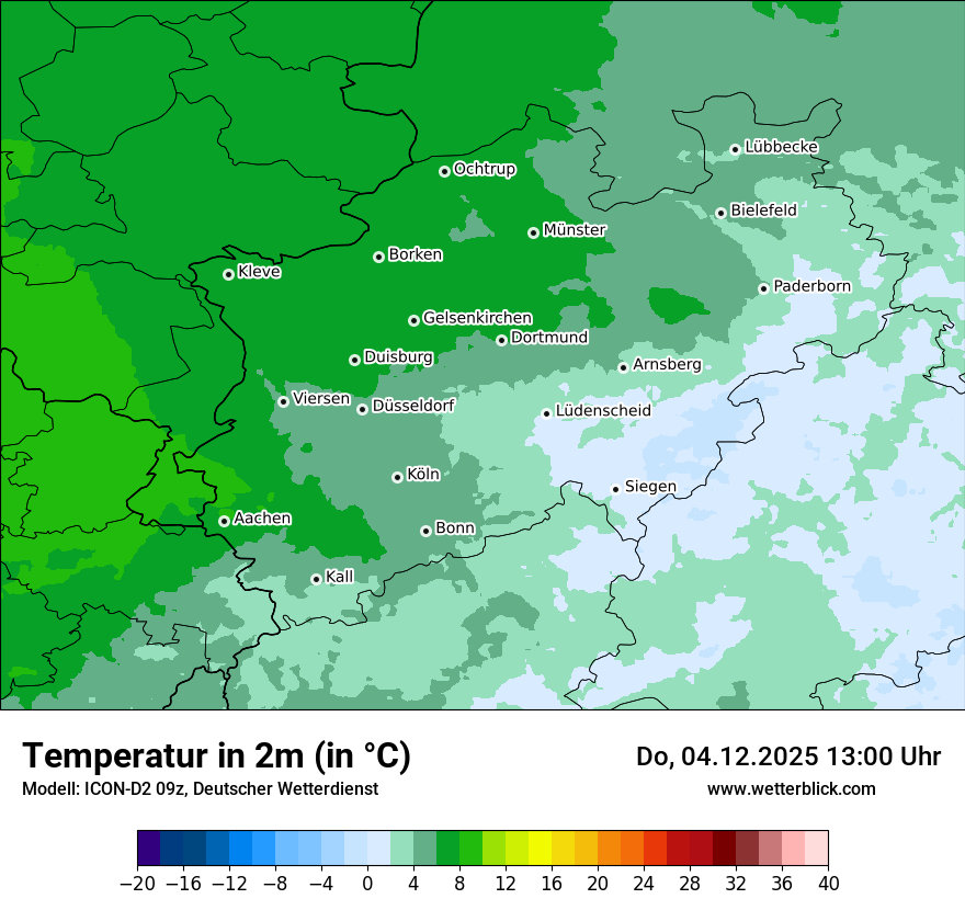 Modellkarten Temperatur