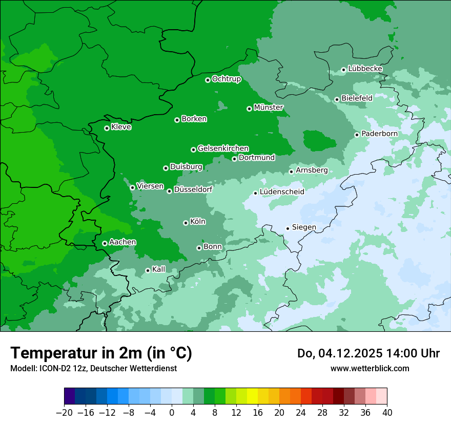 Modellkarten Temperatur