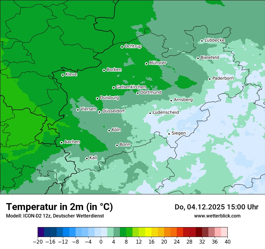 Modellkarten Temperatur