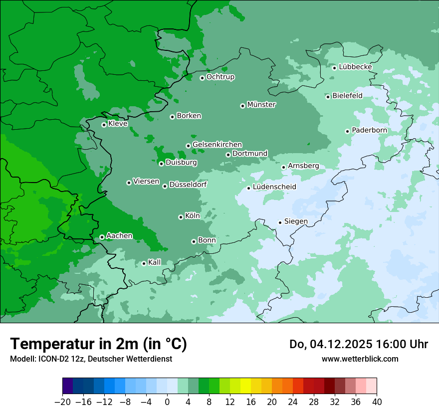 Modellkarten Temperatur