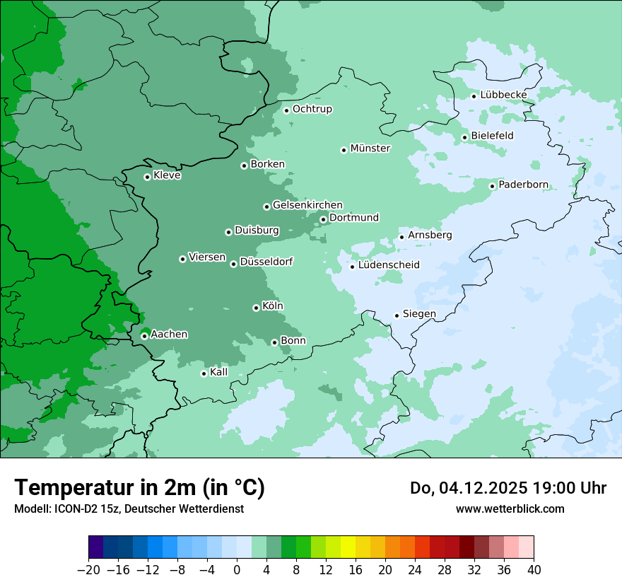 Modellkarten Temperatur