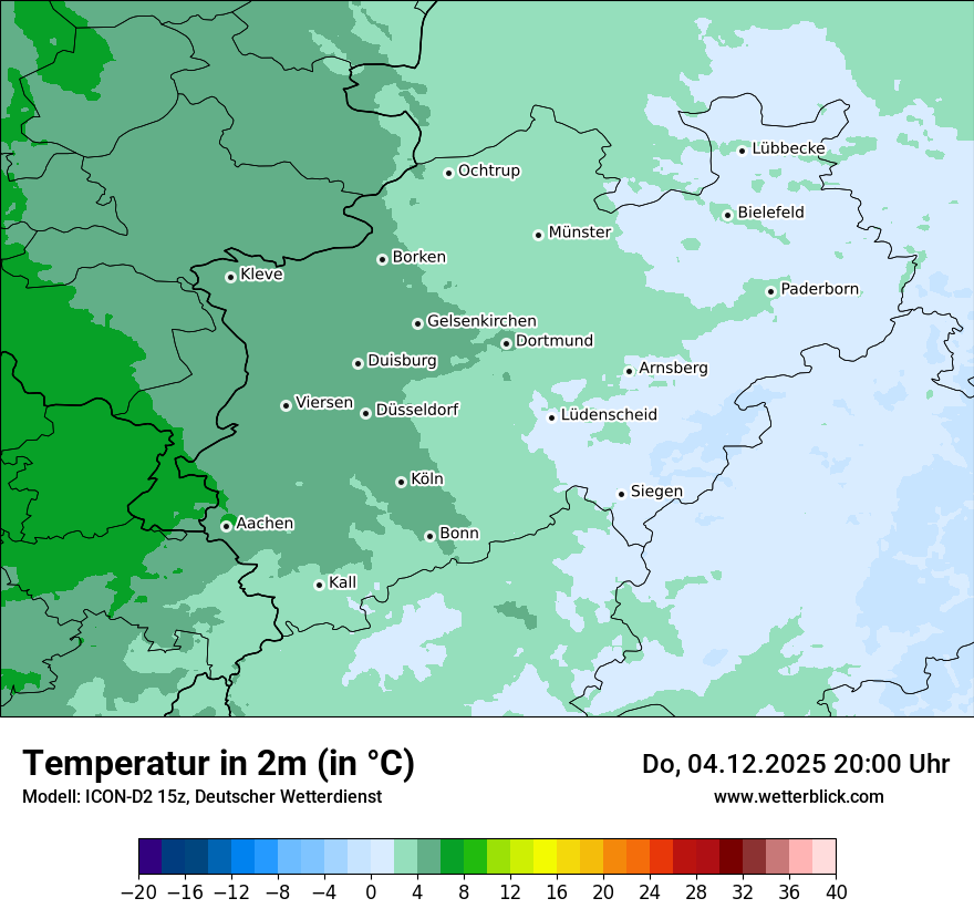 Modellkarten Temperatur