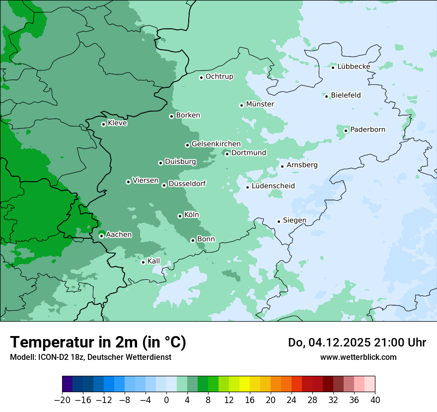 Modellkarten Temperatur