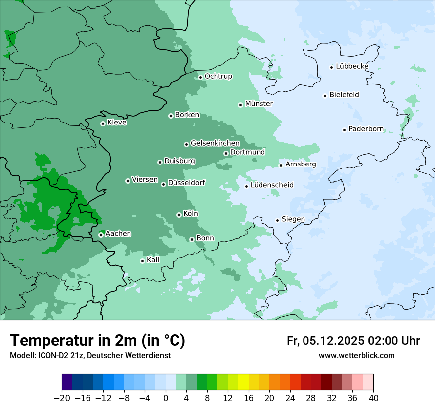Modellkarten Temperatur