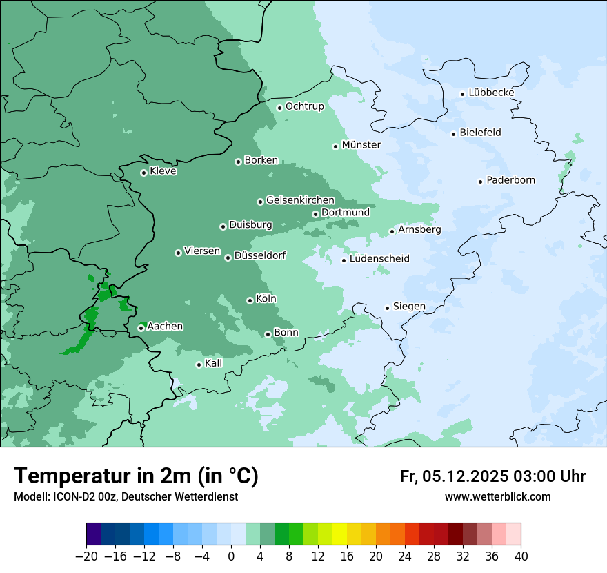 Modellkarten Temperatur