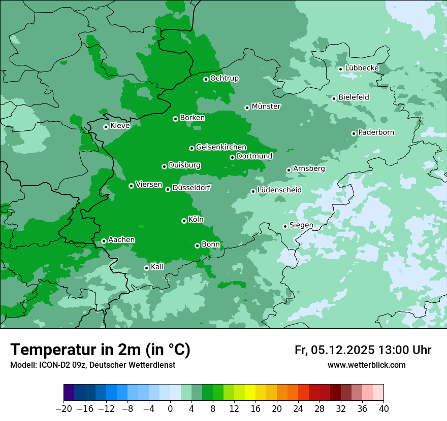 Modellkarten Temperatur