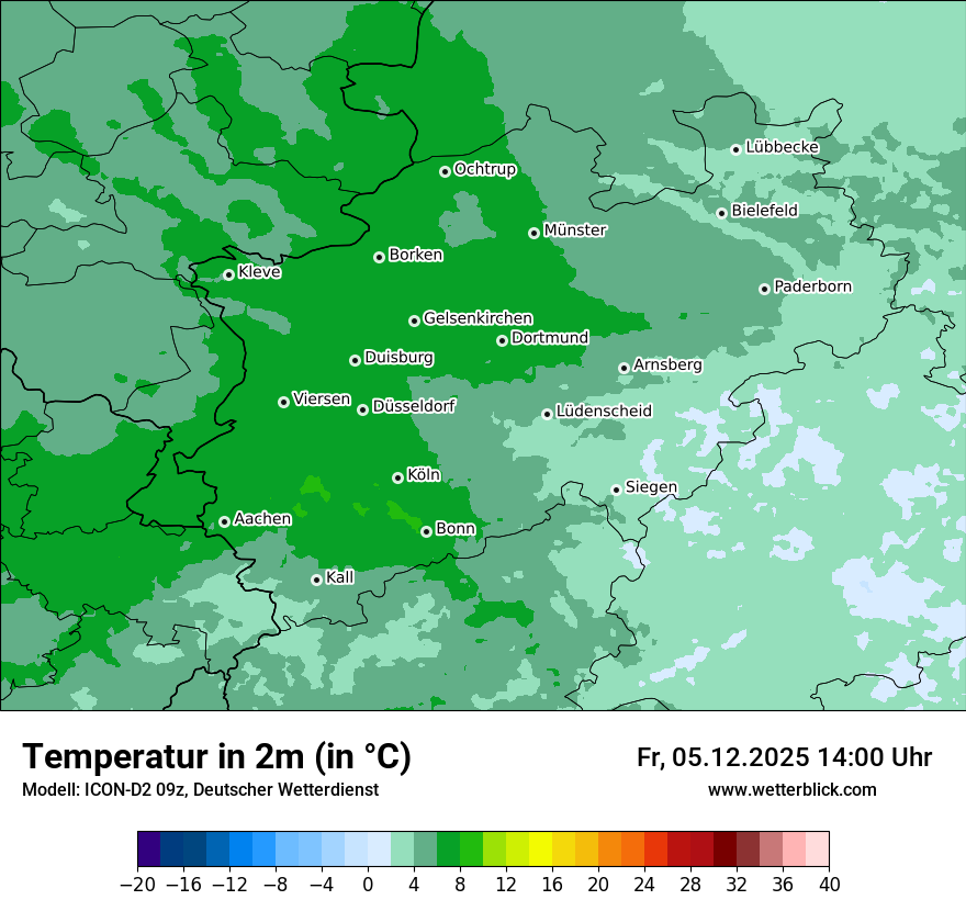 Modellkarten Temperatur