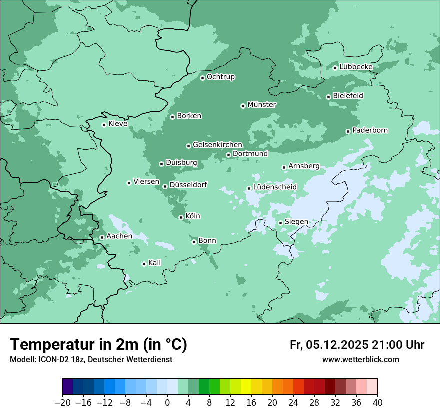 Modellkarten Temperatur