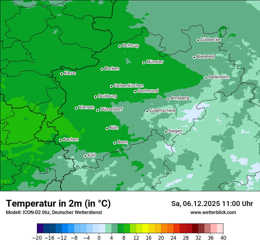 Modellkarten Temperatur