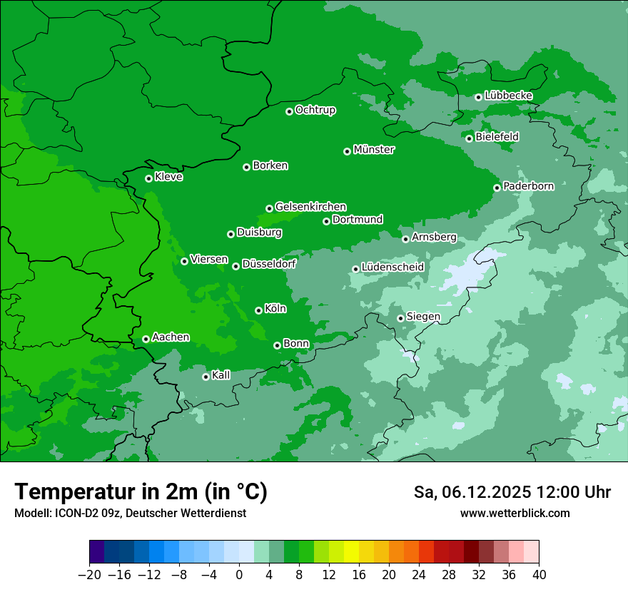 Modellkarten Temperatur