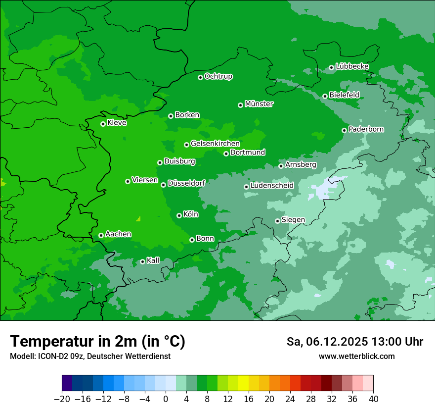 Modellkarten Temperatur